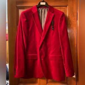 Red velvet men’s blazer